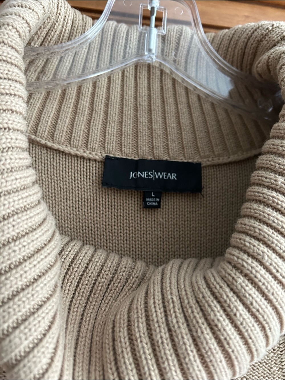 Jones New York Cream Short-Sleeve Cowl Neck Sweater Size L - Picture 2 of 5